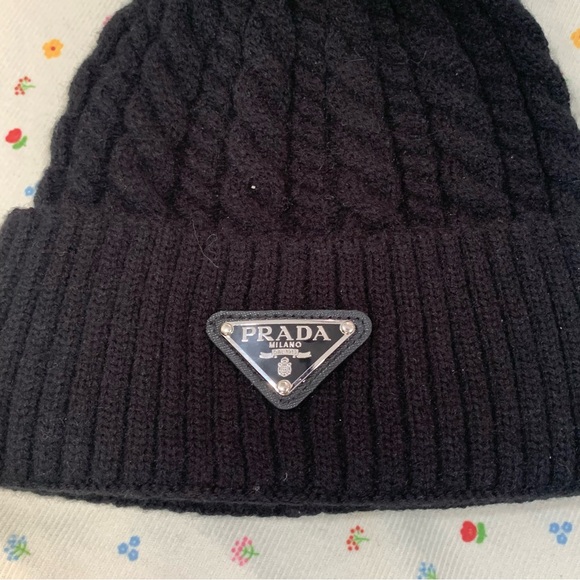 Prada Black Women’s Pom-Pom Beanie - Picture 4 of 5